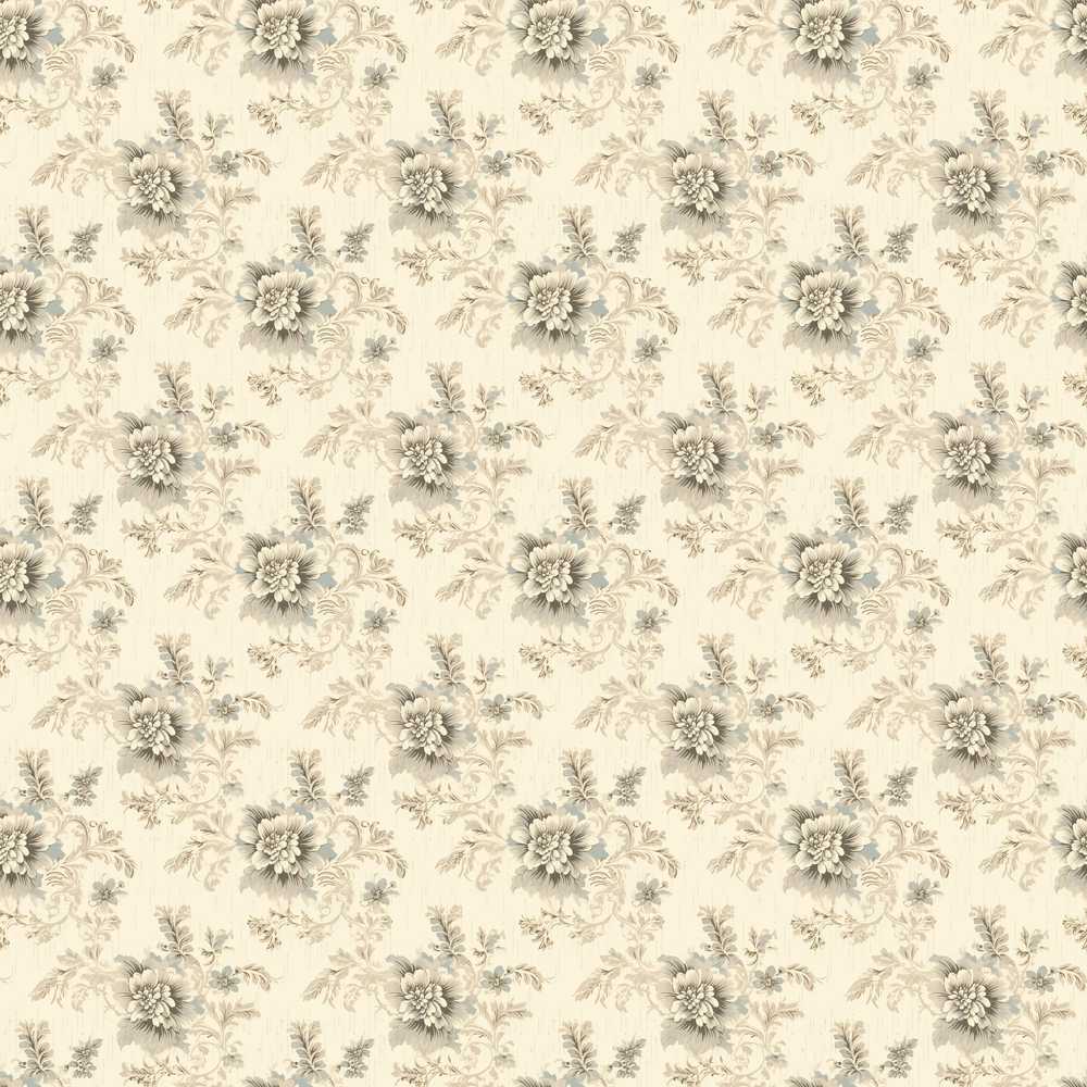 Soft Neutral Floral Bouquet Classic Wildflower Pattern Botanical