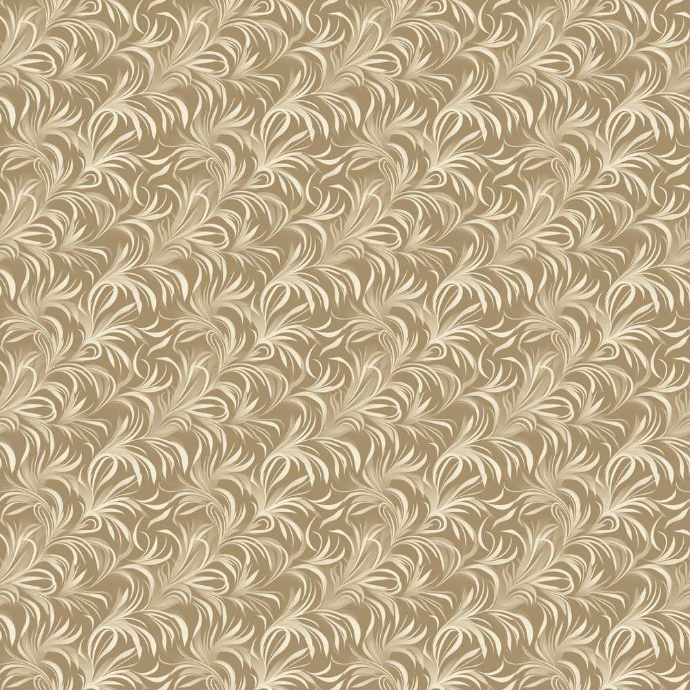 Abstract Taupe Leaf Swirl Artistic Wildflower Pattern Botanical