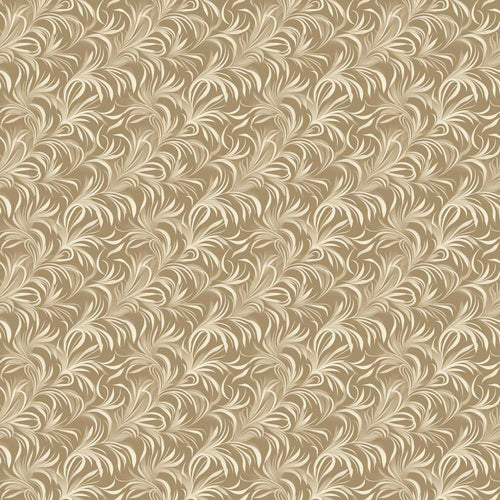 Abstract Taupe Leaf Swirl Artistic Wildflower Pattern Botanical
