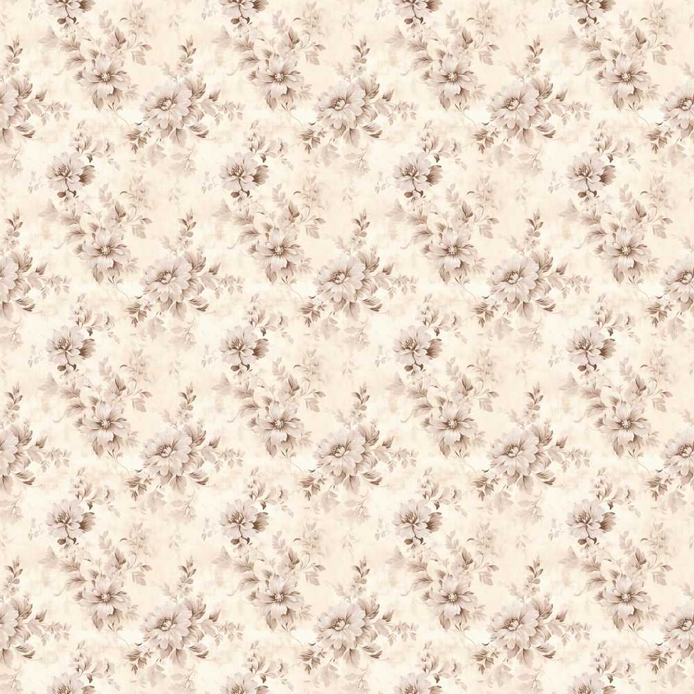 Muted Blush Floral Vintage Garden Wildflower Pattern Botanical