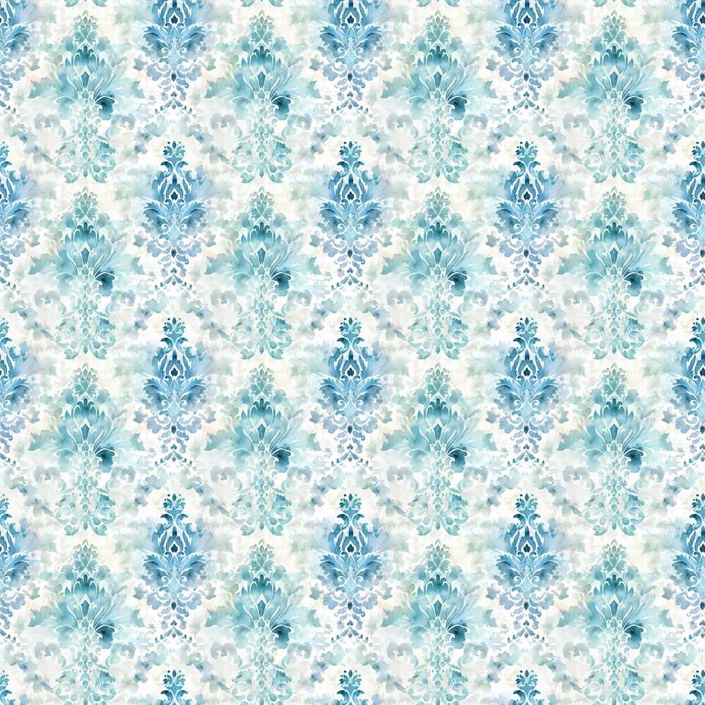 Blue Watercolor Abstract Damask Artistic Art Texture Pattern