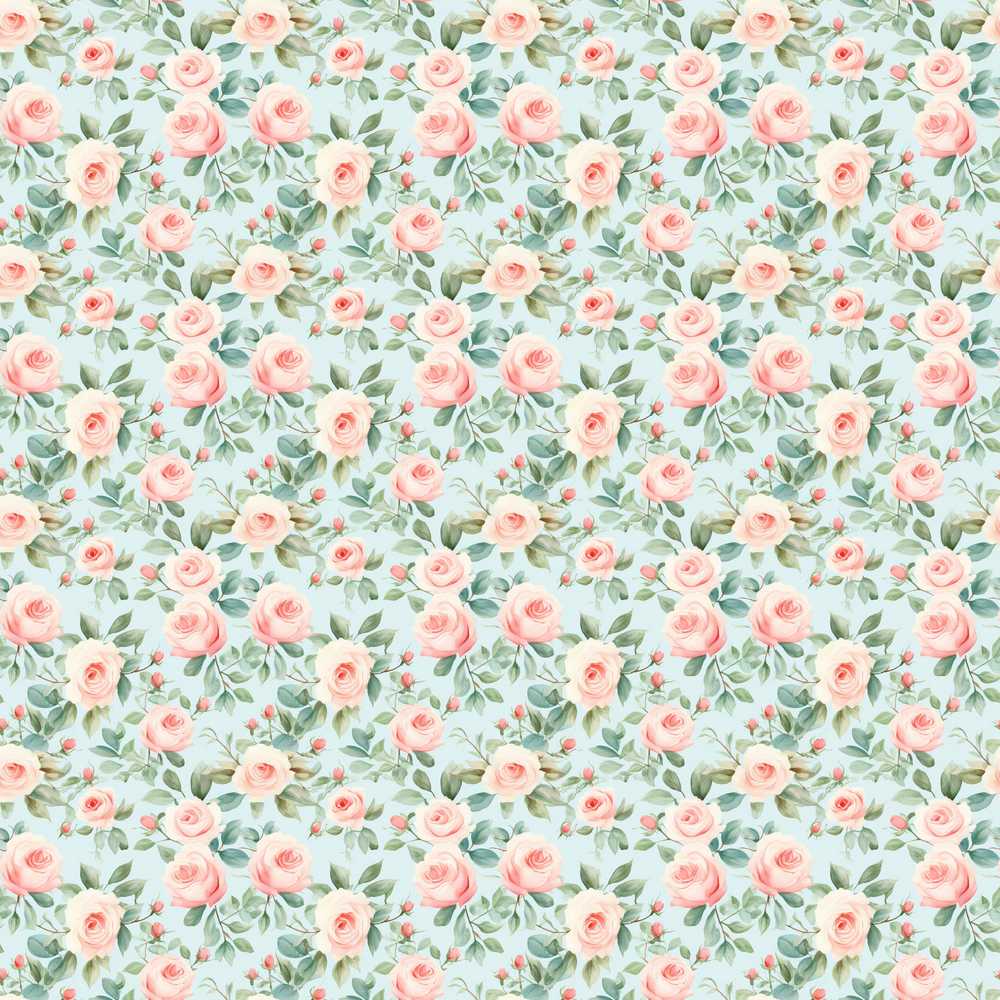 Pastel Rose Leaf Elegant Floral Wildflower Pattern Botanical