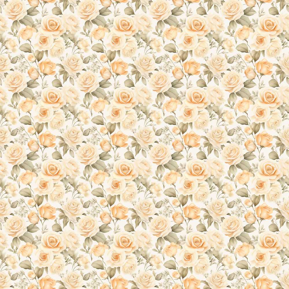 Elegant Cream Rose Botanical Vintage Wildflower Pattern