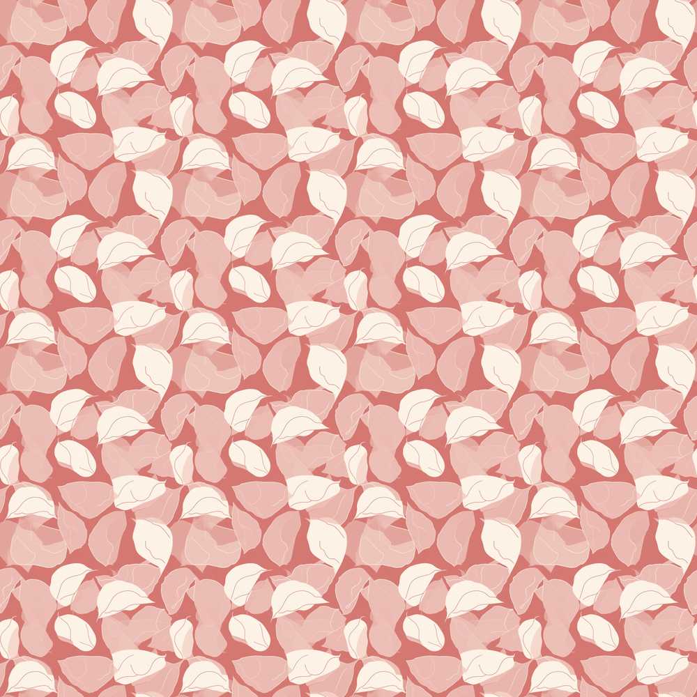 Muted Coral Blush Leaf Botanical Wildflower Pattern