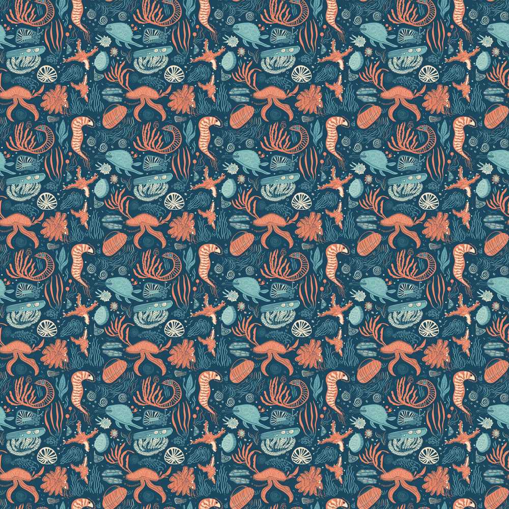 Detailed Marine Life Coral Sea Creatures Coastal Illustration