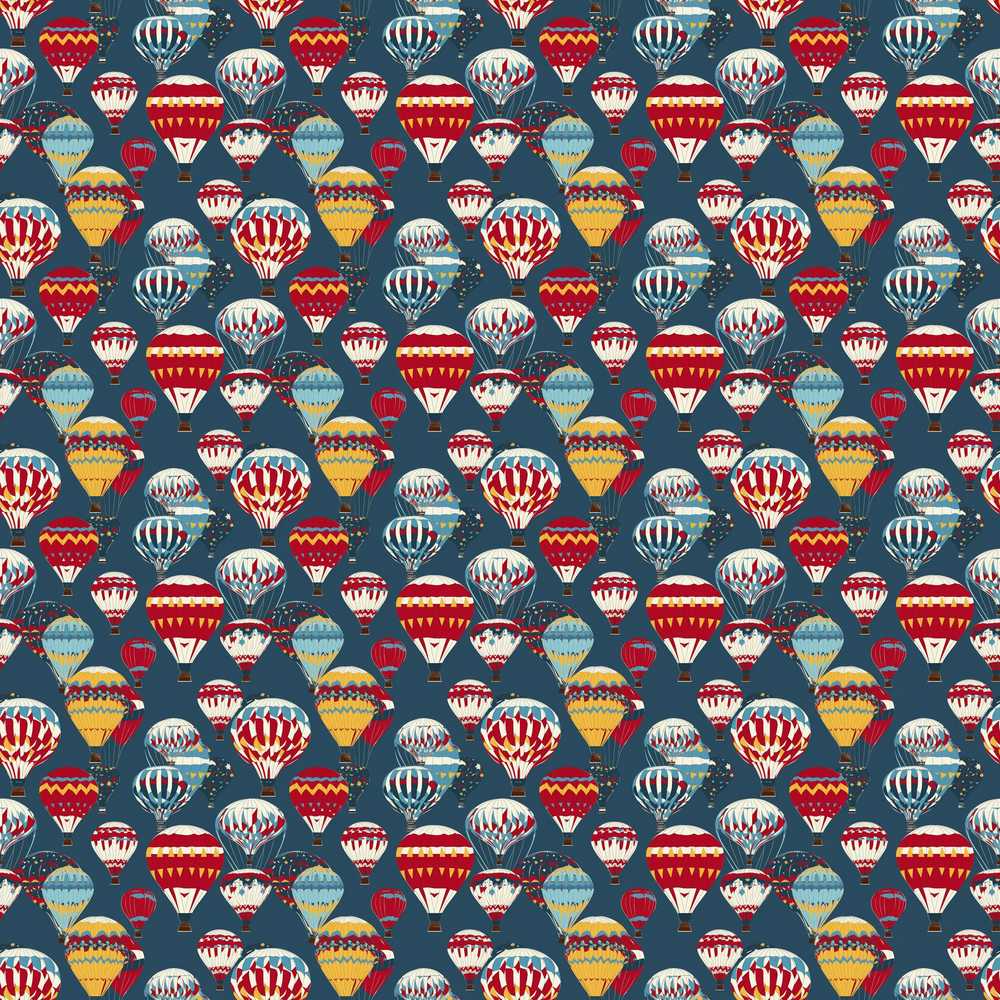 Festive Multicolor Hot Air Balloons Sky Decorative Repeat