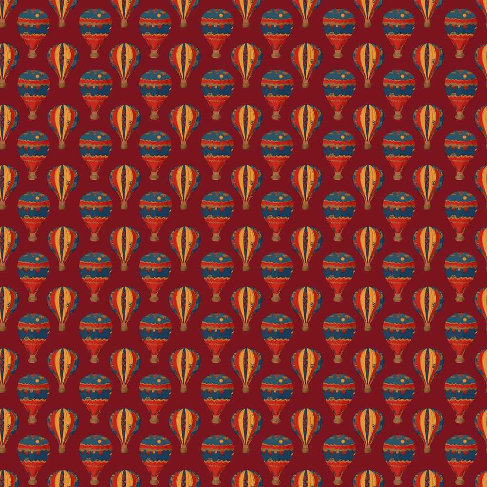 Classic Vintage Hot Air Balloon Red Background Decorative