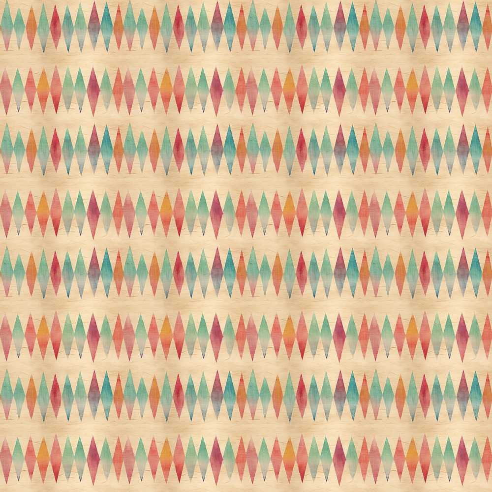 Colorful Geometric Diamond Ikat Style Repeat Pattern Decorative
