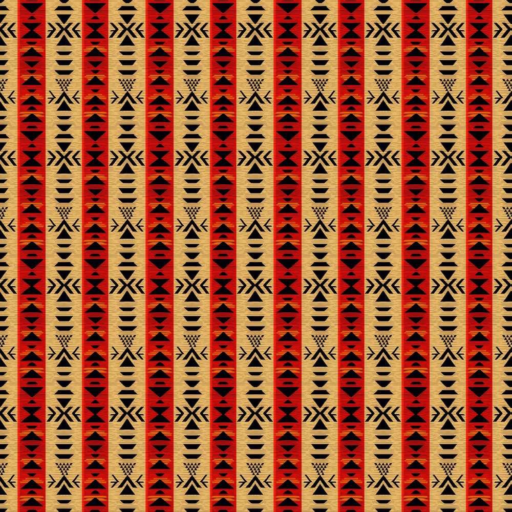 Tribal Red Black Geometric Stripe Ethnic Repeat Pattern