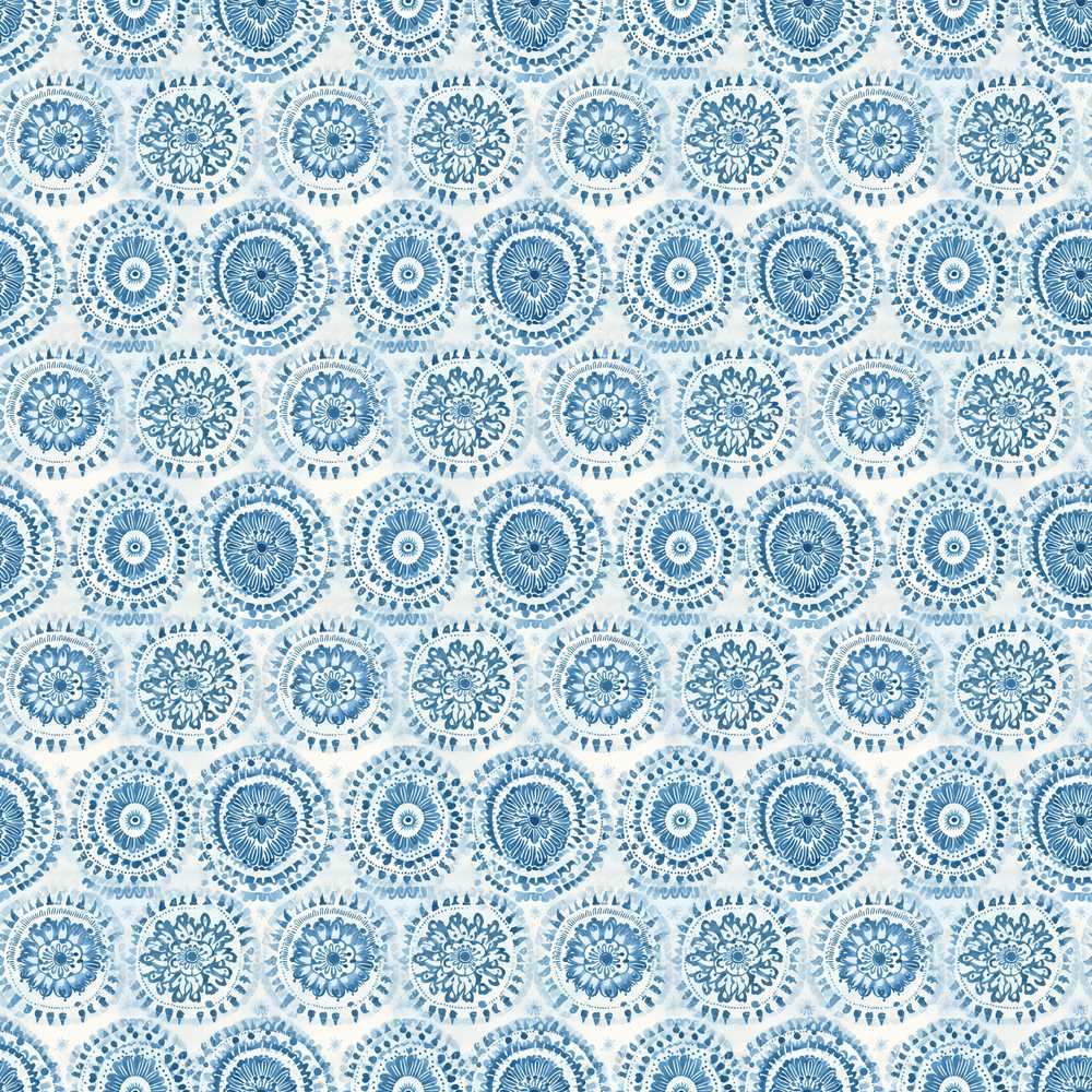 Blue Mandala Medallion Tile Decorative Repeat Pattern Design
