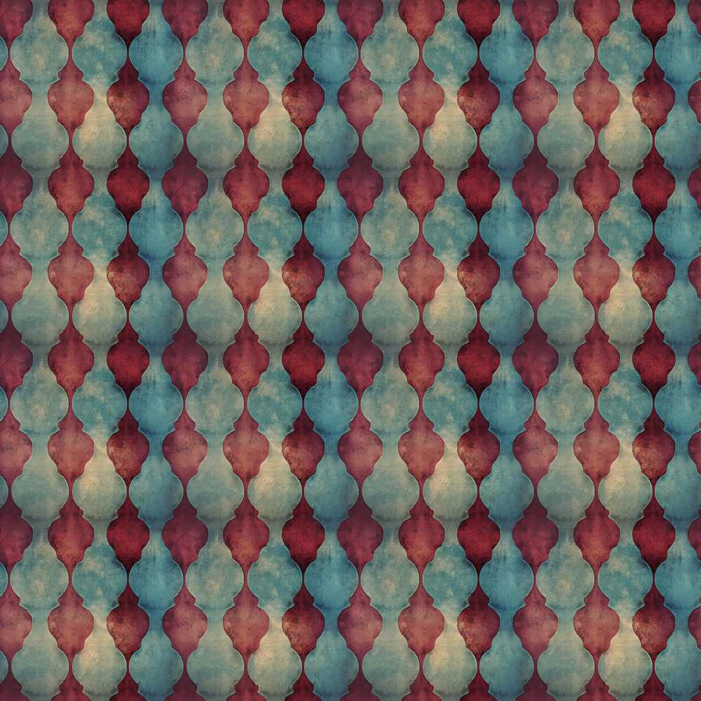 Teal Burgundy Abstract Geometric Art Texture Pattern Design
