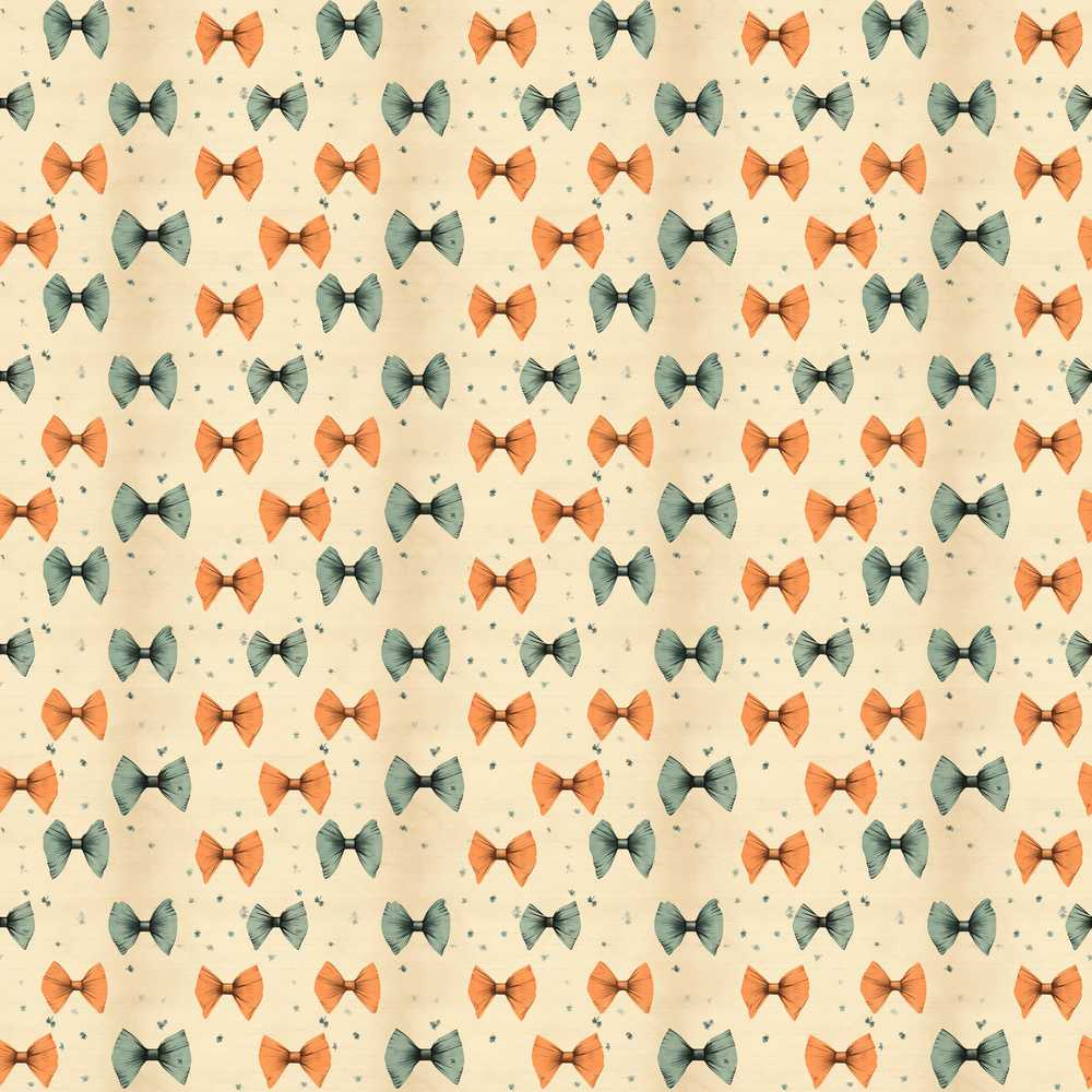 Rustic Hand Drawn Bow Pattern in Warm Brown Tones