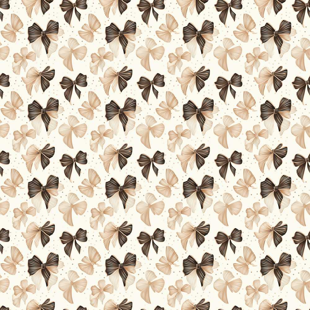 Elegant Neutral Bow Pattern in Beige and Brown Tones