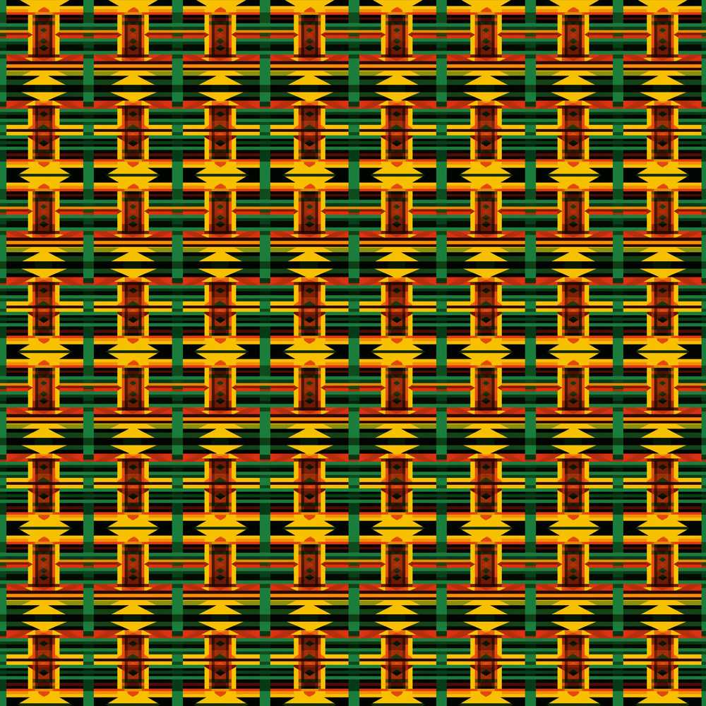 Bold African Inspired Stripe Pattern in Green Yellow and Red