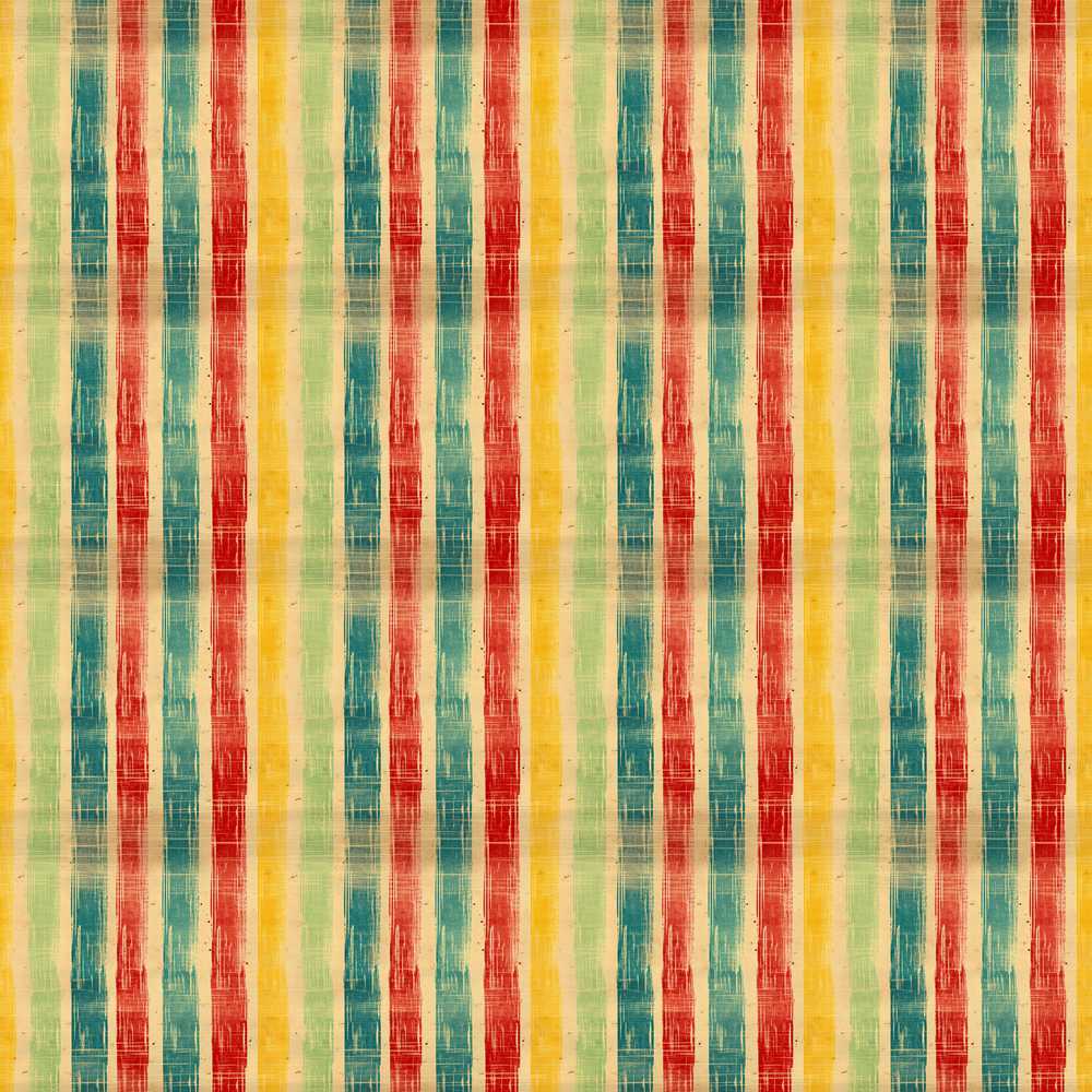 Vintage Distressed Stripe Pattern in Red Yellow and Teal