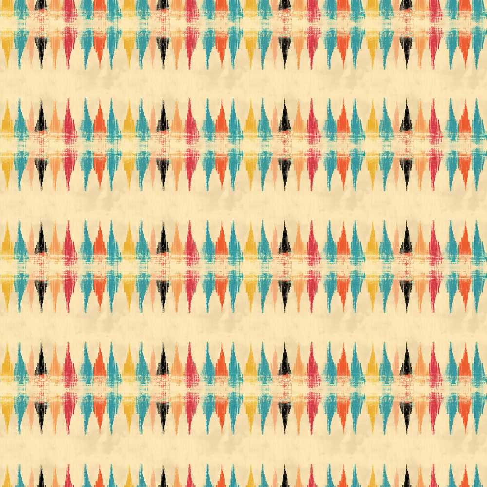 Soft Ikat Stripe Pattern in Multicolor on Beige