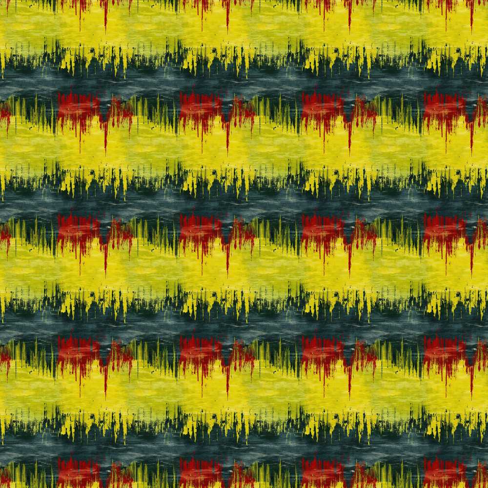 Grunge Paint Stroke Pattern in Yellow Red and Black