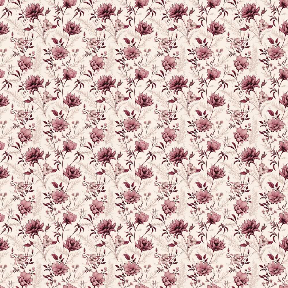 Delicate Mauve Wildflower Botanical Pattern Light Background