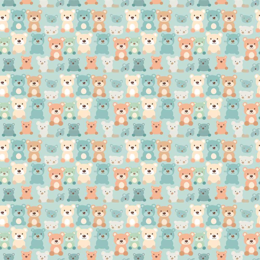 Pastel Teddy Bears Repeating Cute Characters Illustration Repeat