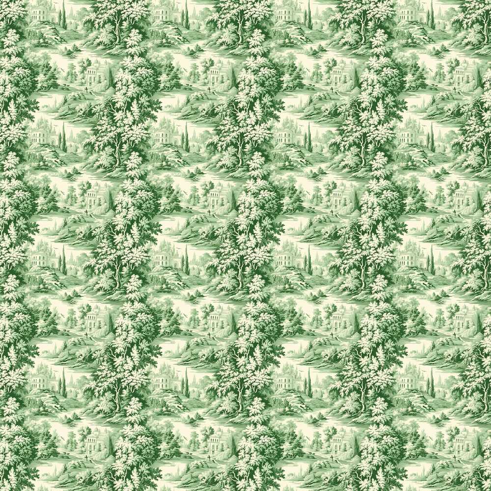 Lush Botanical Forest Estate Scenic Toile Nature Wildflower Pattern