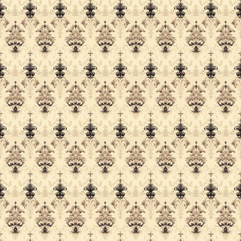 Soft Beige Vintage Floral Ornamental Damask Wildflower Pattern Botanical
