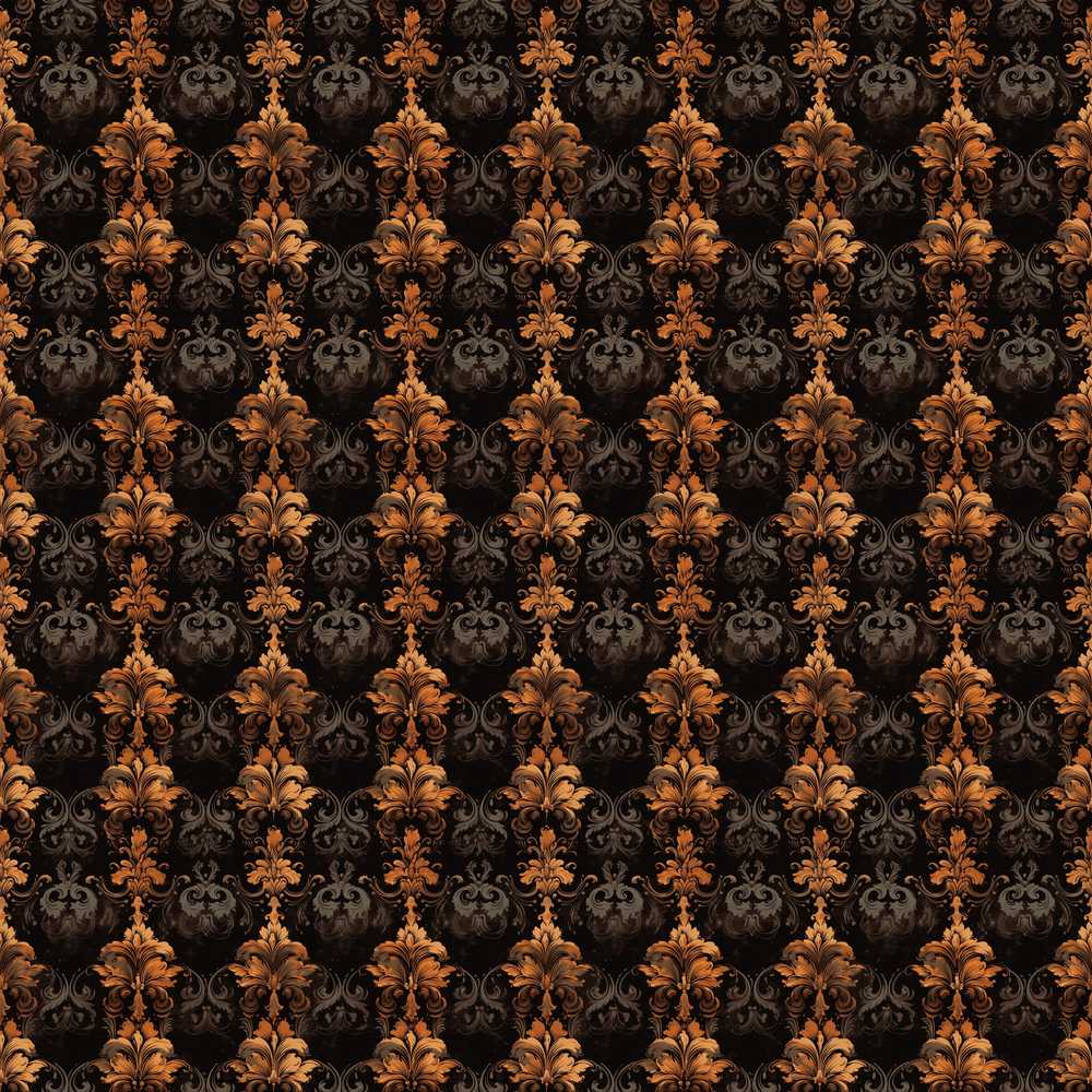 Rich Brown Bronze Vertical Baroque Stripe Repeat Pattern