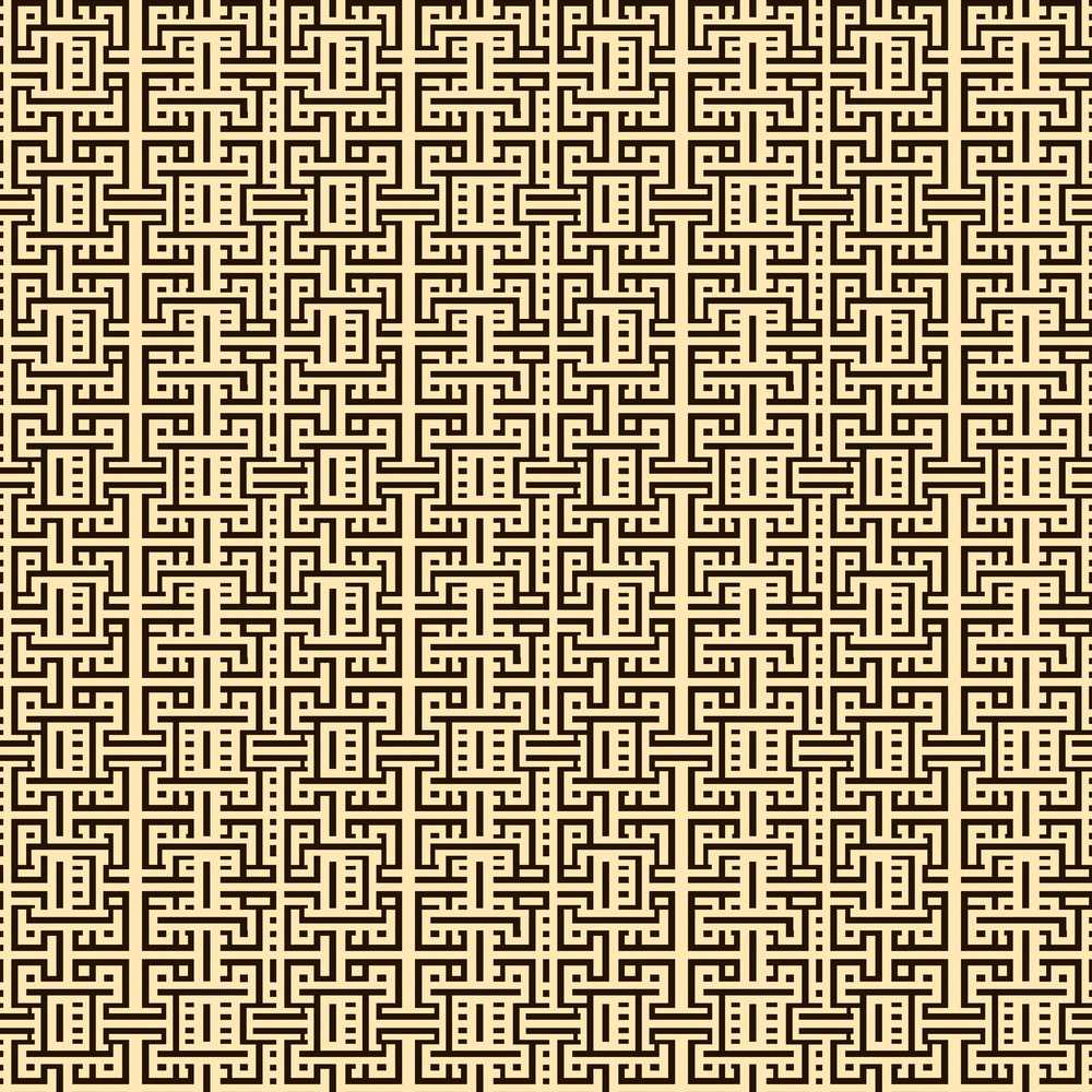 Beige Brown Abstract Geometric Maze Art Texture Pattern