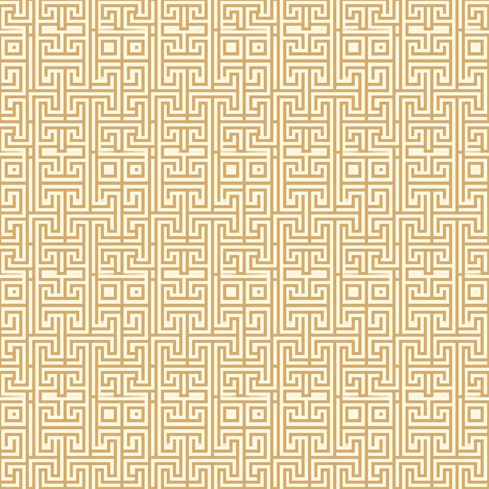 Soft Beige Gold Minimal Greek Key Decorative Repeat