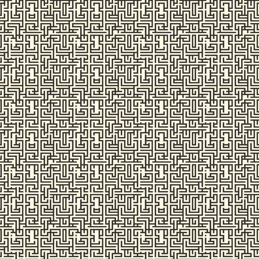 Black White Abstract Linear Maze Art Texture Pattern