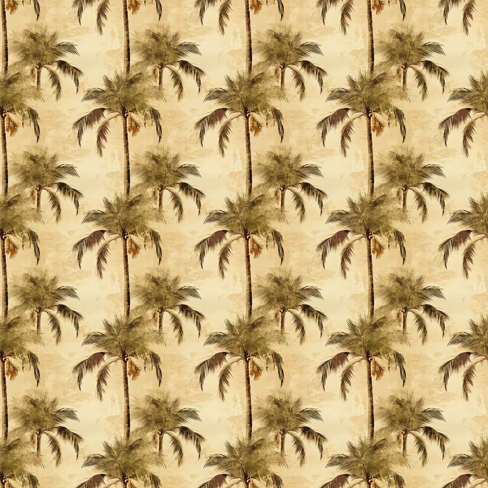 Tropical Palm Tree Vintage Beige Decorative Repeat Pattern