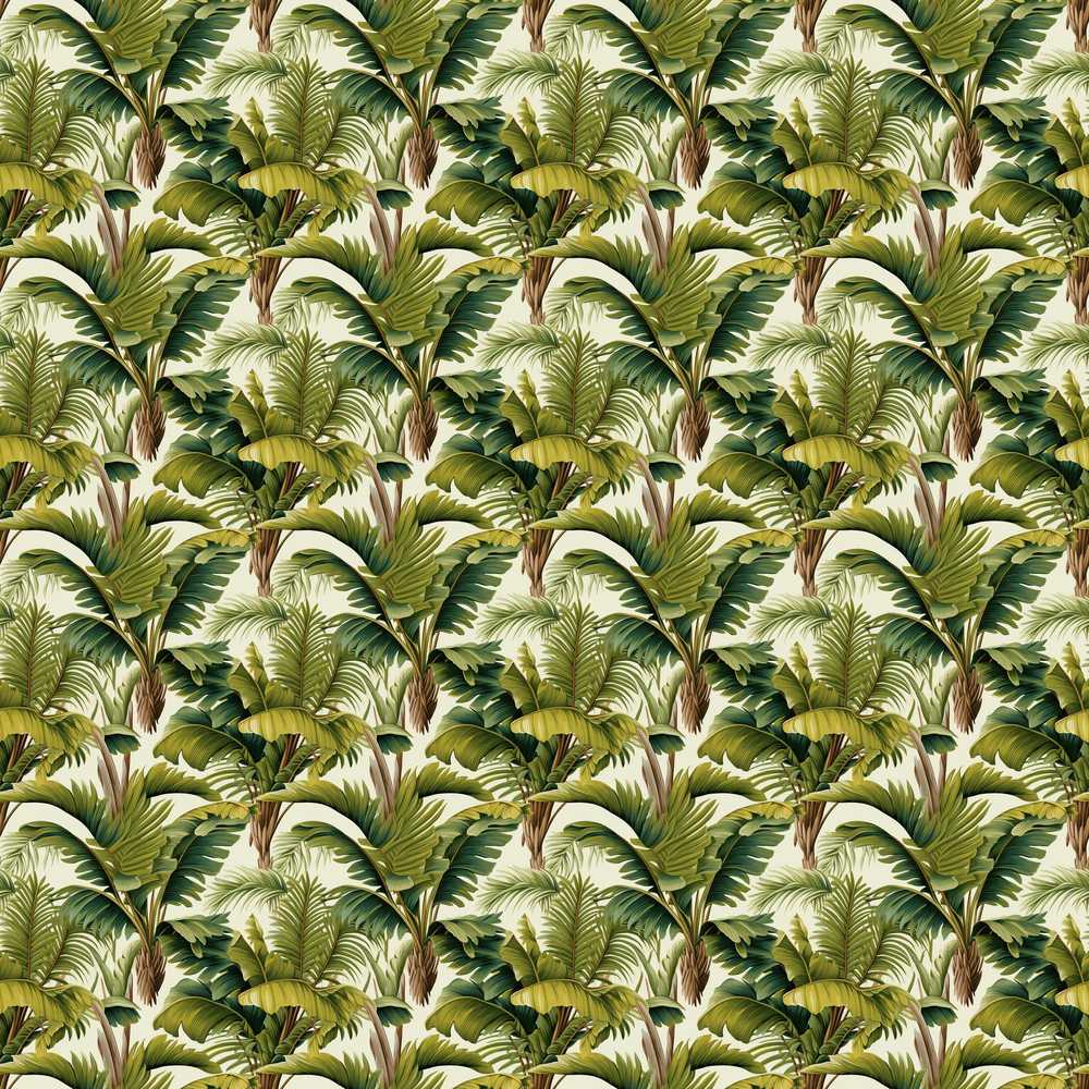 Dense Tropical Banana Leaf Jungle Wildflower Pattern Botanical