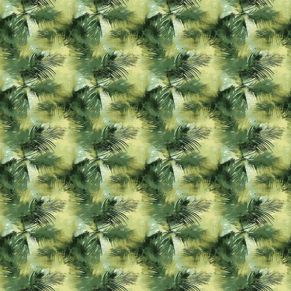 Watercolor Tropical Palm Leaf Abstract Wildflower Pattern Botanical