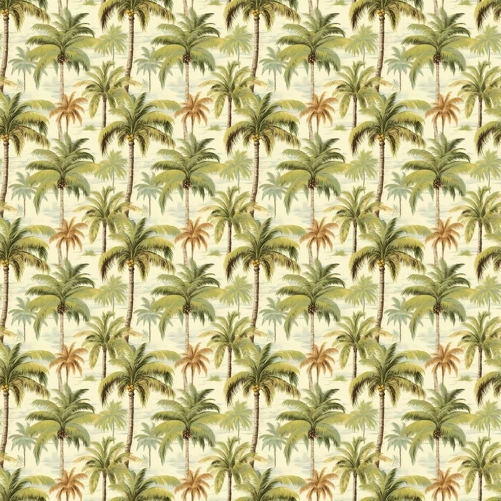 Soft Coastal Palm Tree Landscape Illustration Pattern Design