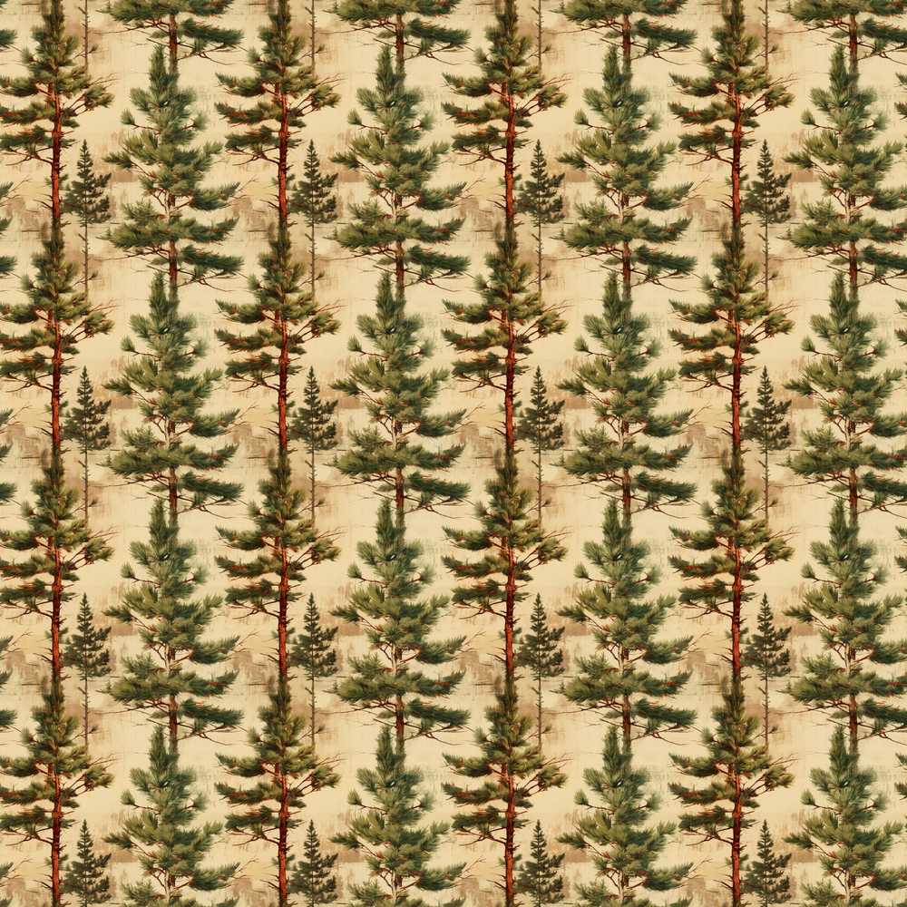 Classic Forest Pine Tree Botanical Vintage Wildflower Pattern