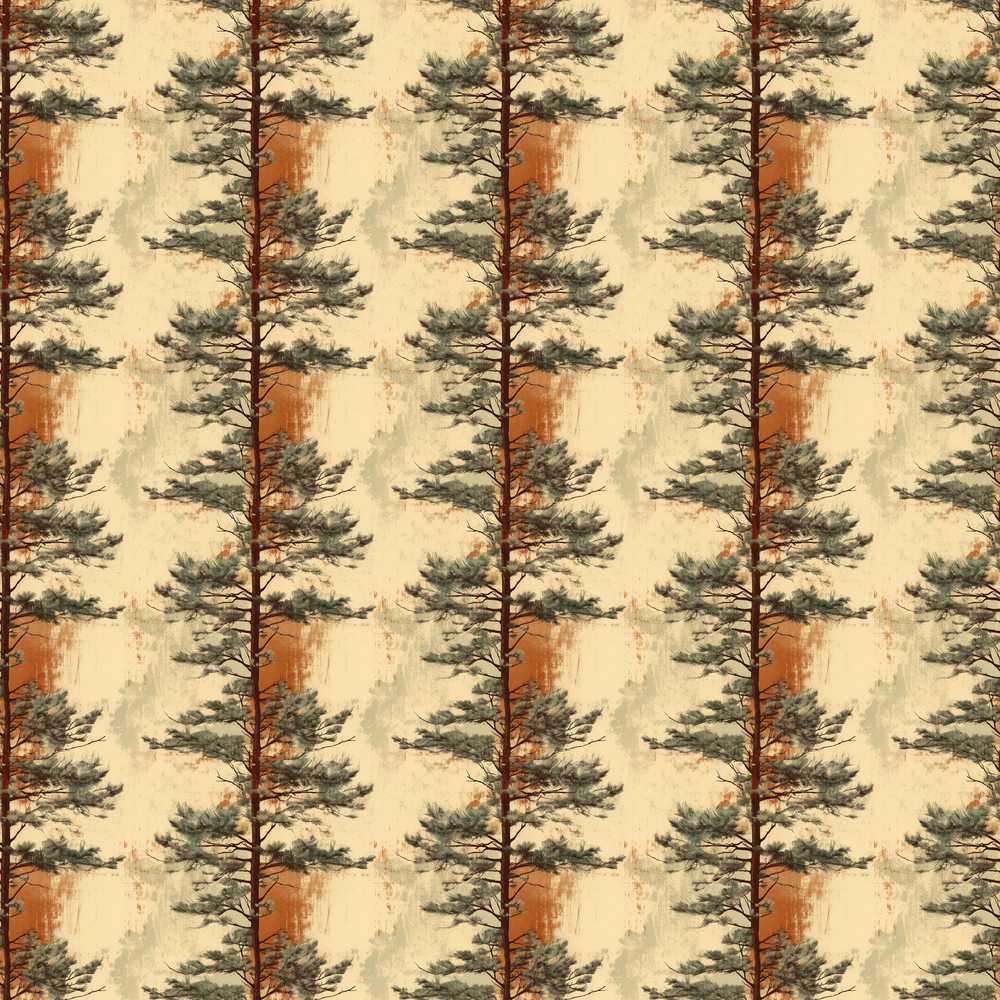 Artistic Pine Tree with Warm Earth Tones Cosmic