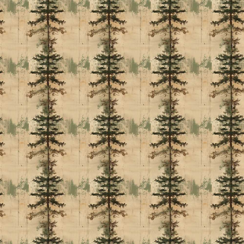 Minimalist Tall Pine Tree Rustic Decorative Repeat Pattern