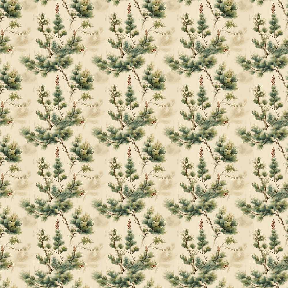 Elegant Pine Leaves Nature Repeat Wildflower Pattern Botanical