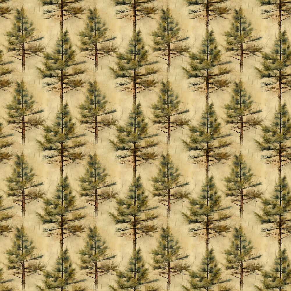 Classic Pine Tree Forest Vintage Style Decorative Repeat