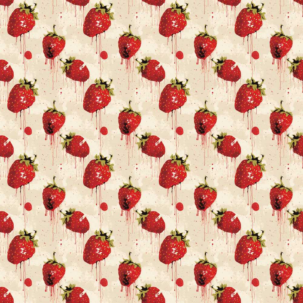 Abstract Strawberry Paint Drip Artistic Art Texture Pattern