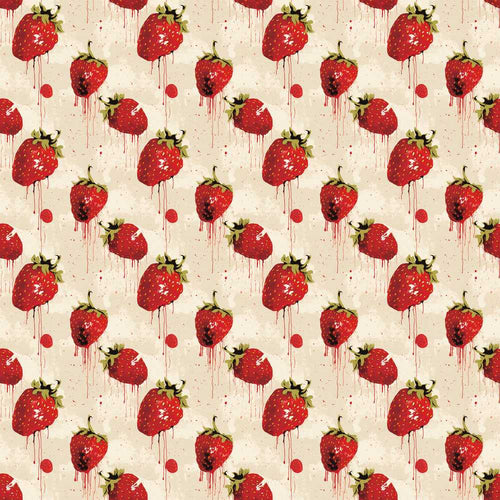 Abstract Strawberry Paint Drip Artistic Art Texture Pattern