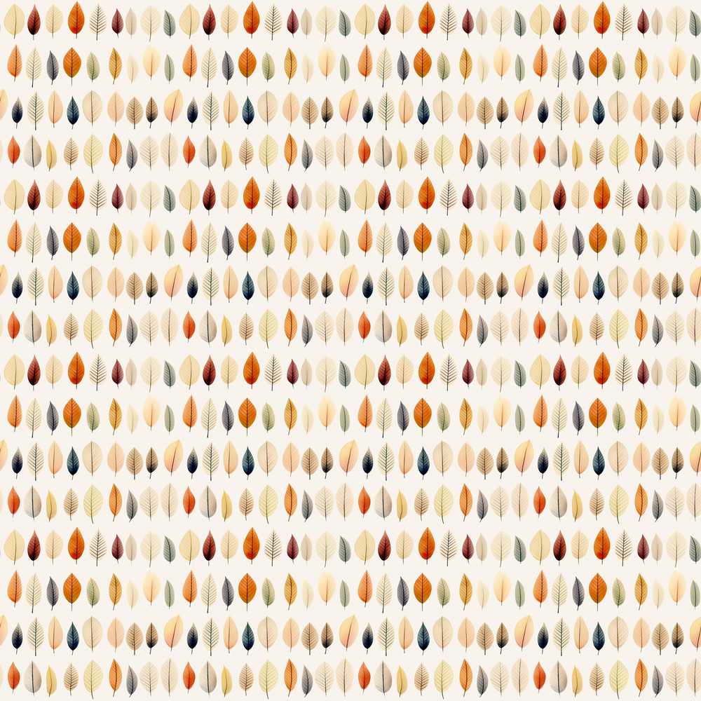 Small Multicolour Autumn Leaves Repeating Wildflower Pattern Botanical