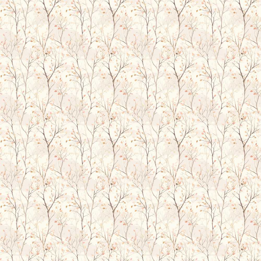 Soft Neutral Autumn Trees Subtle Faded Decorative Repeat