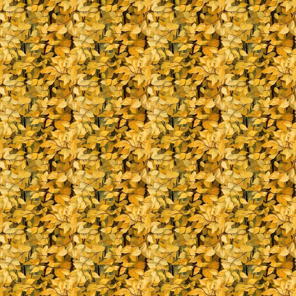 Golden Fall Foliage Dense Leaf Texture Wildflower Pattern Botanical