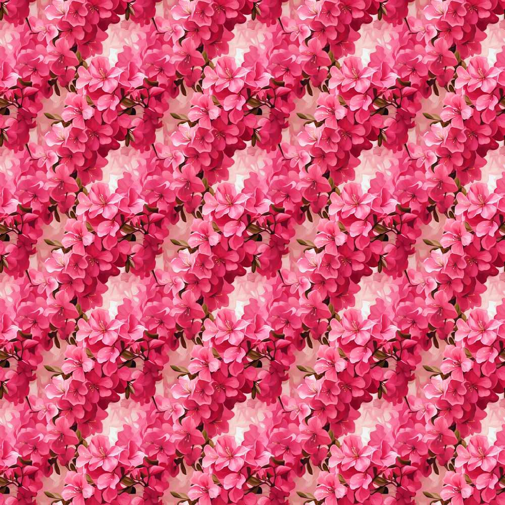 Romantic Pink Blossoms on Warm Pastel Background Wildflower Pattern