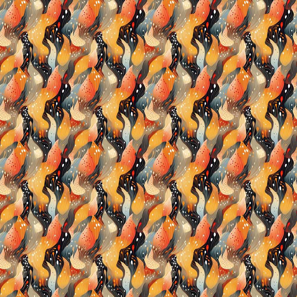 Abstract Flowing Shapes in Warm Autumn Tones Art