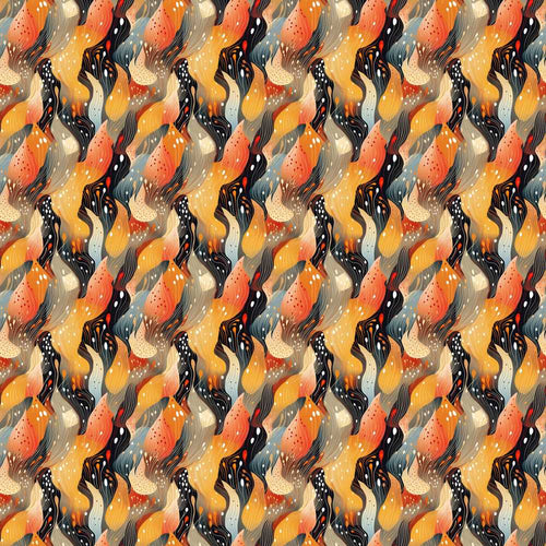 Abstract Flowing Shapes in Warm Autumn Tones Art