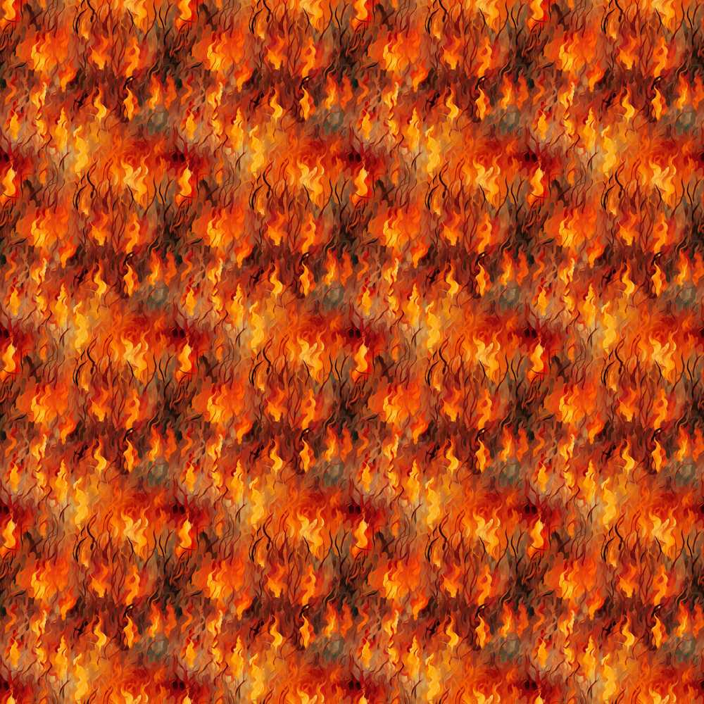 Intense Flame Texture with Abstract Fire Elements Art