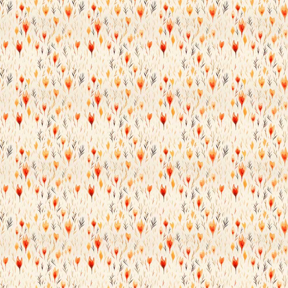 Delicate Small Floral Pattern in Warm Autumn Shades Wildflower