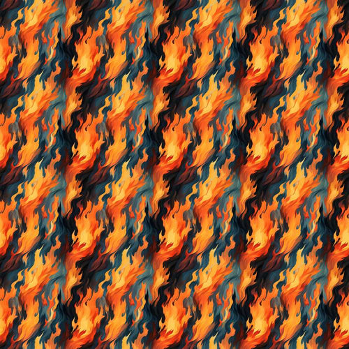 Abstract Flowing Flames in Orange and Blue Tones