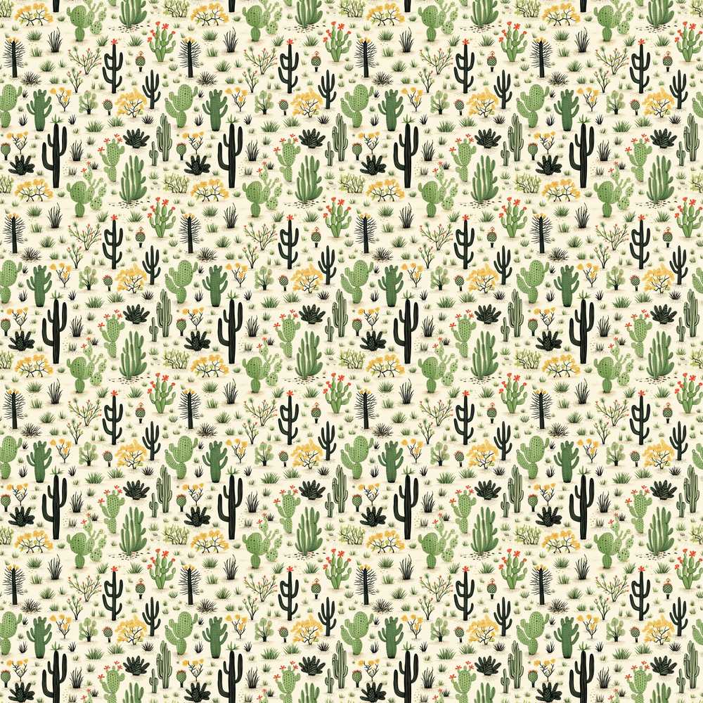 Cute Desert Cactus and Wild Plants Illustration Decorative